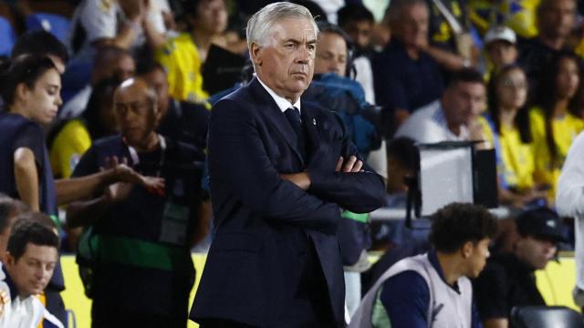 Ancelotti, durante el partido de Liga ante la UD Las Palmas.