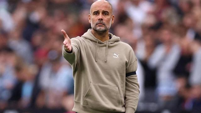 Pep Guardiola, durante un partido del Manchester City