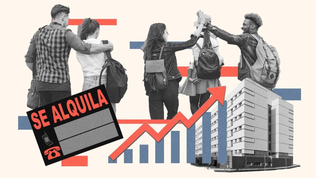 Ilustración sobre el aumento del precio del alquiler.