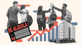 Ilustración sobre el aumento del precio del alquiler para los estudiantes universitarios.