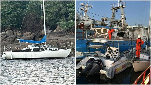 Imágenes de la operación de remolque del velero