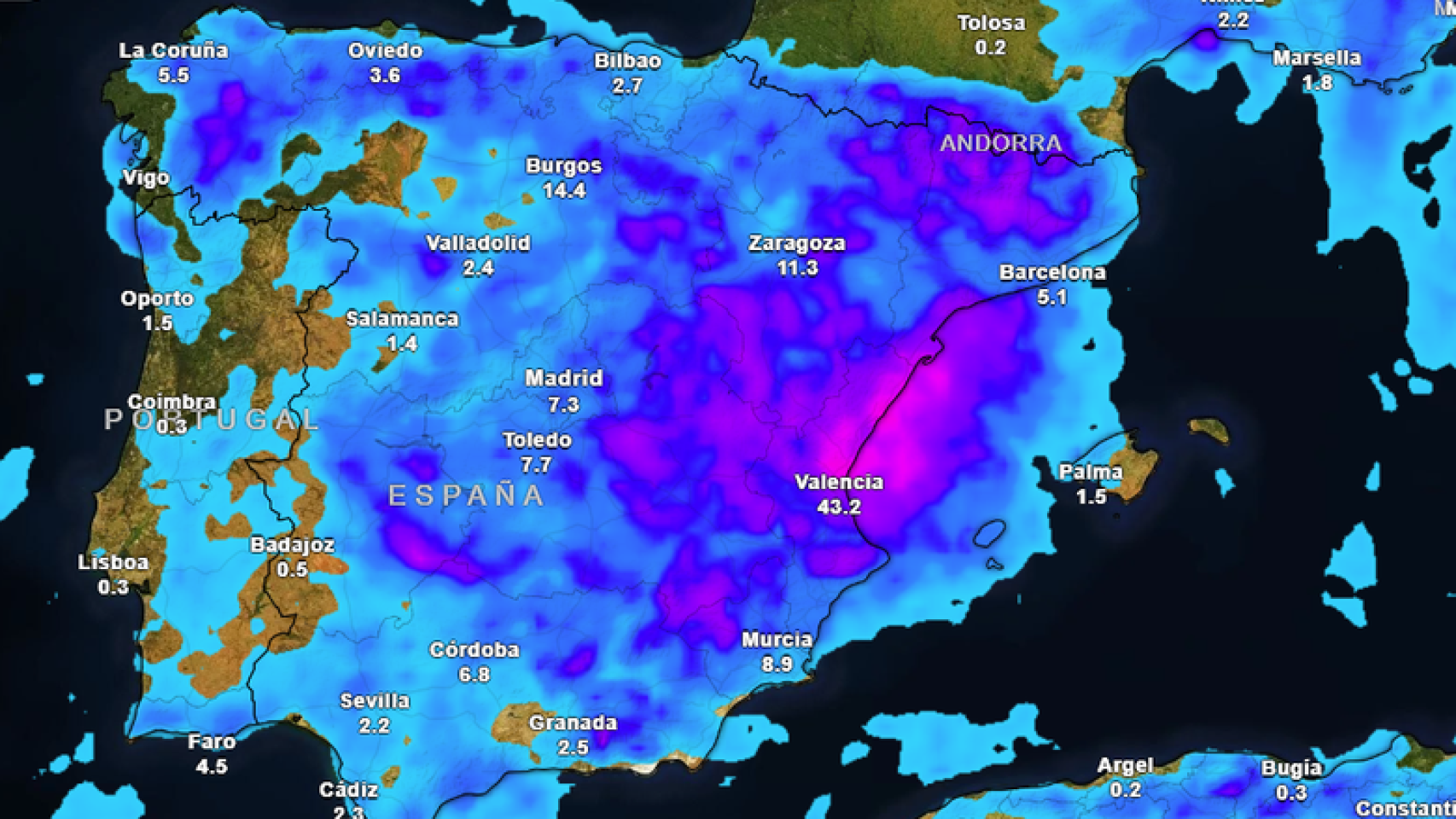 Mapa de temperatura en España