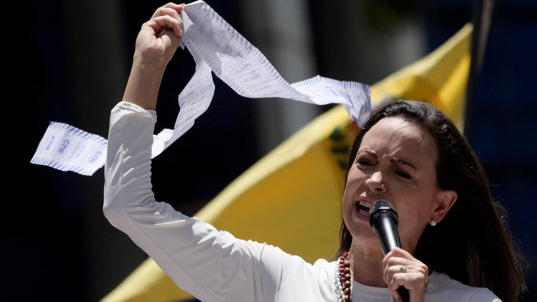 La líder de la oposición venezolana María Corina Machado en Caracas, Venezuela, el 28 de agosto de 2024.