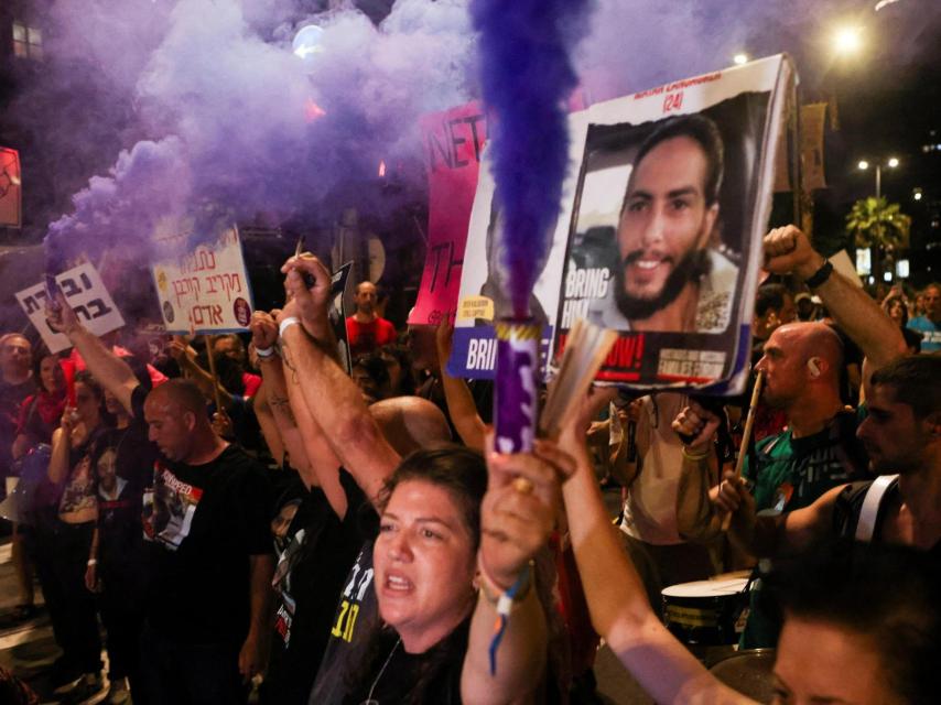 Marcha por las calles de Tel Aviv en apoyo a los rehenes secuestrados por Hamás.