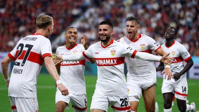 Deniz Undav celebra un gol con el Stuttgart.