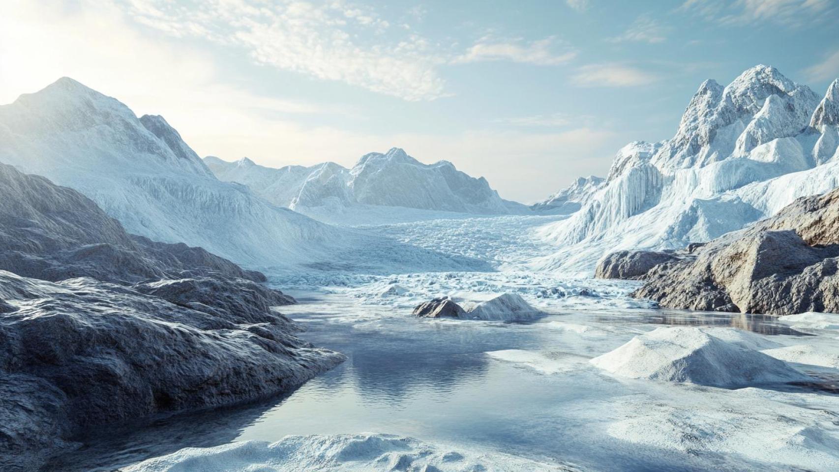 Glaciar derritiéndose.