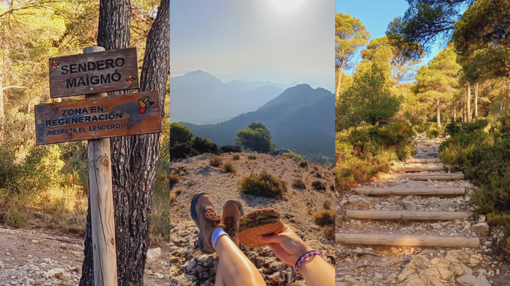 Diferentes puntos de la ruta a la cima de Maigmó.