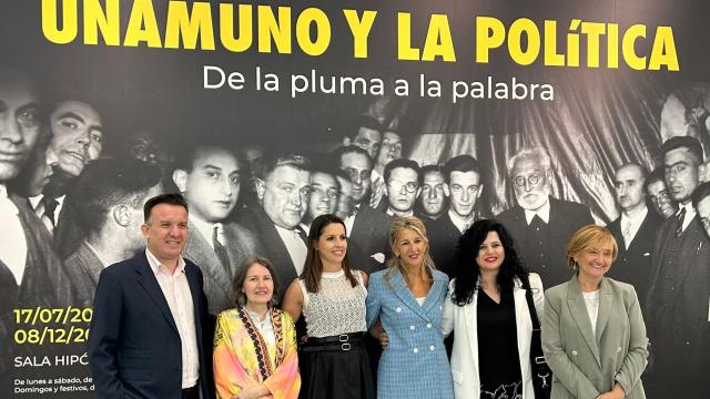 La vicepresidenta Yolanda Díaz visita la exposición sobre Unamuno reunida en la Biblioteca Nacional