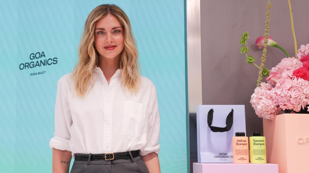 Chiara Ferragni minutos antes de la charla con Goa Organics.