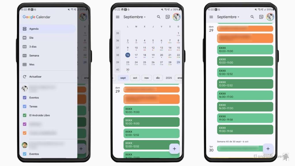 Aplicación de calendario de Google