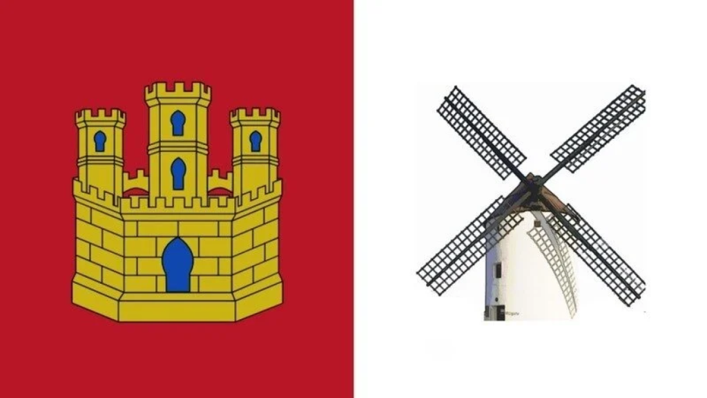 El modelo de bandera de Castilla-La Mancha con el que Marciano Ortega ilustra su petición.