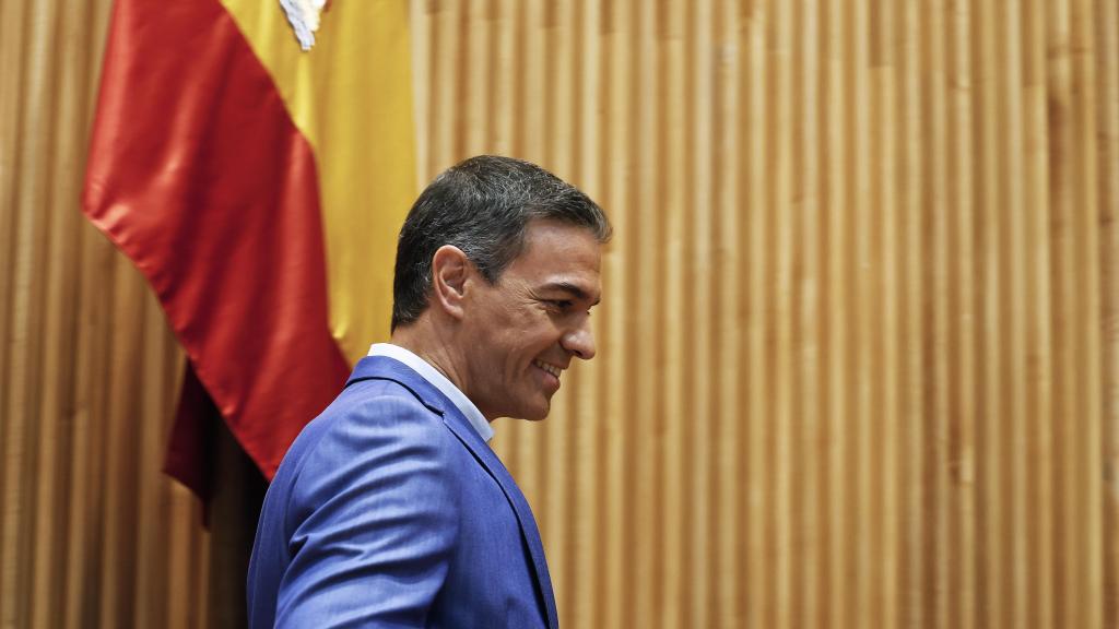 El presidente del Gobierno, Pedro Sánchez, este lunes en el Congreso.