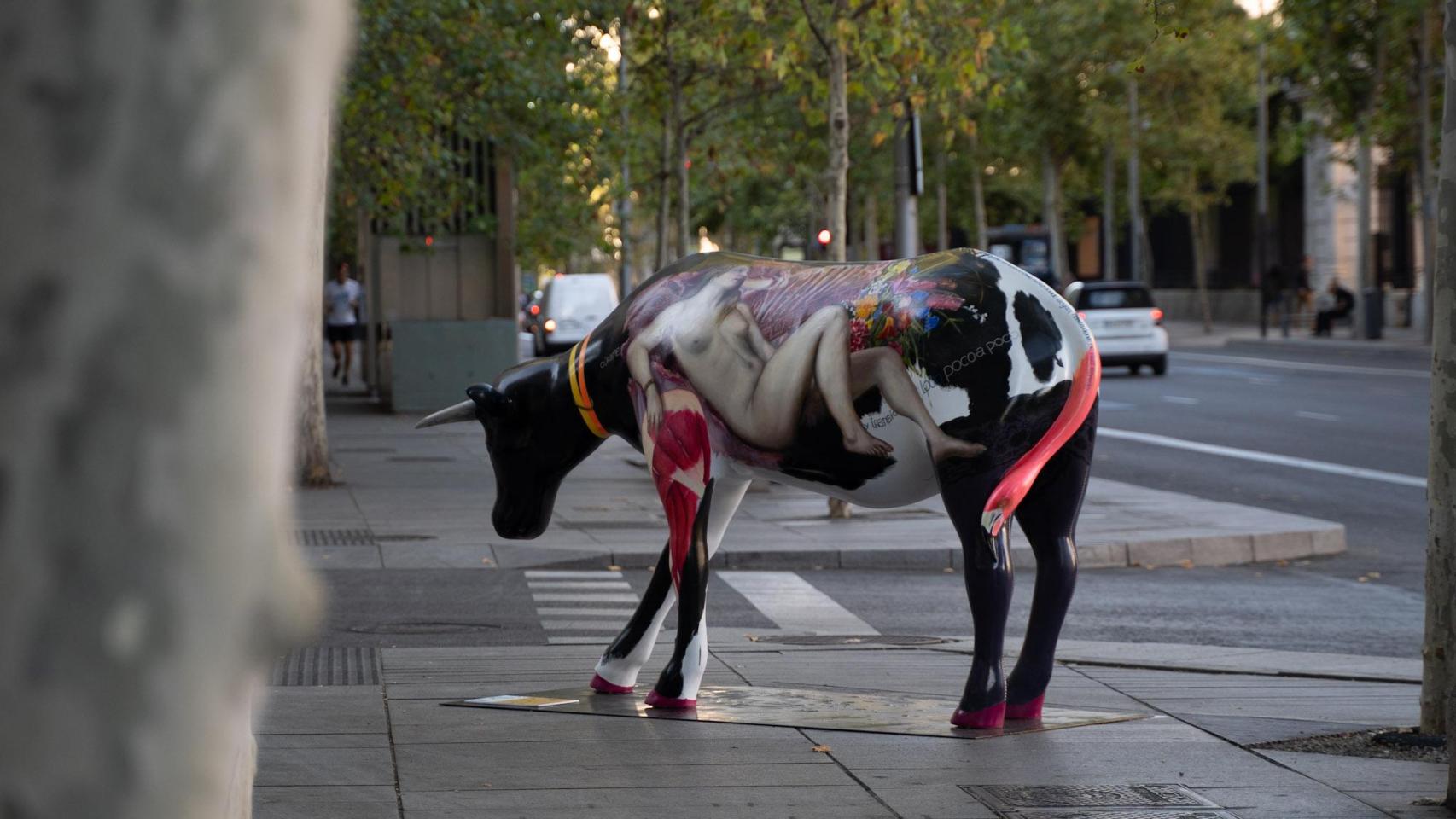 Una de las vacas de Madrid Cow Gallery.