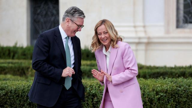 Starmer y Meloni, en su encuentro de ayer en Roma.