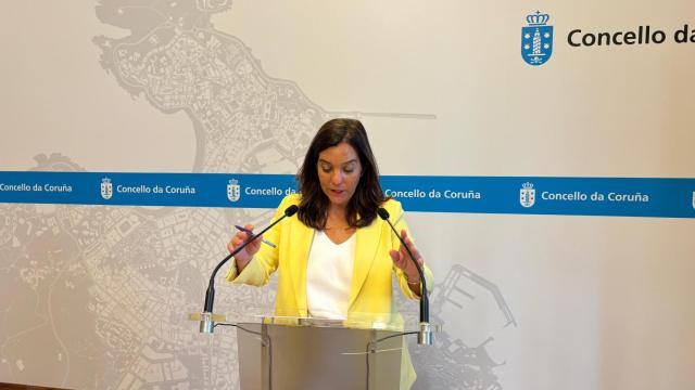 Inés Rey, durante la rueda de prensa