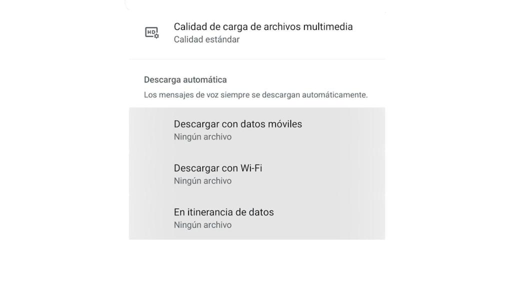 Descarga automática de archivos en WhatsApp