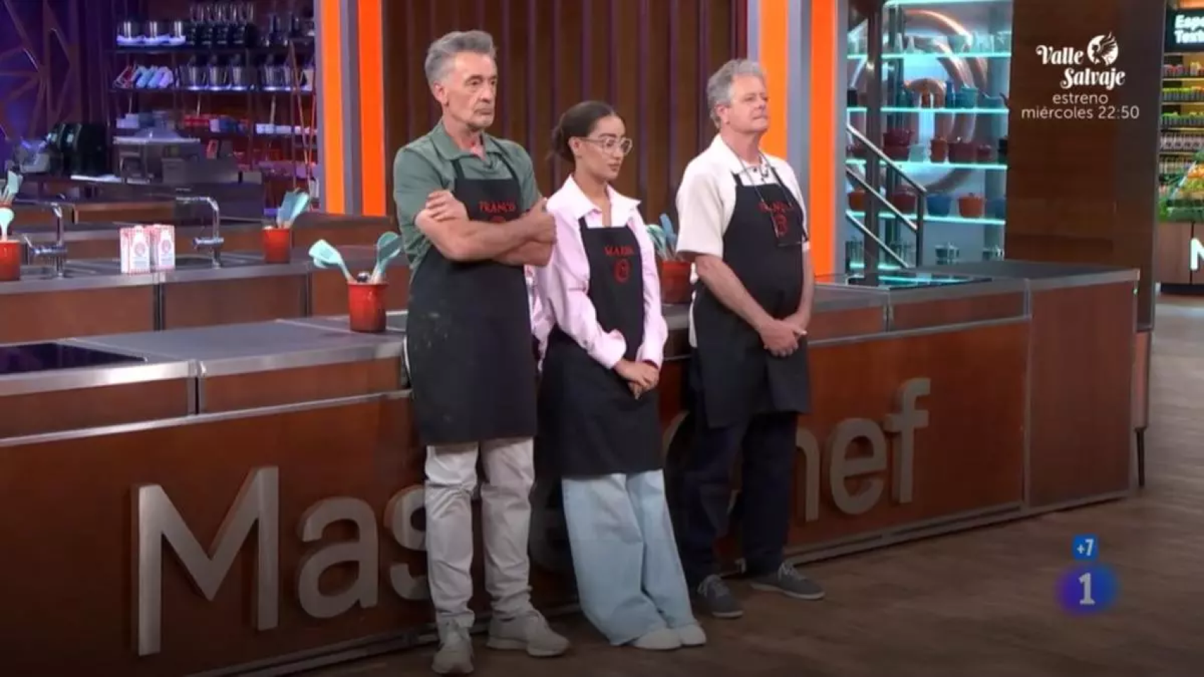 Francis Lorenzo, Marina y Juan Luis, en 'MasterChef Celebrity 9'.