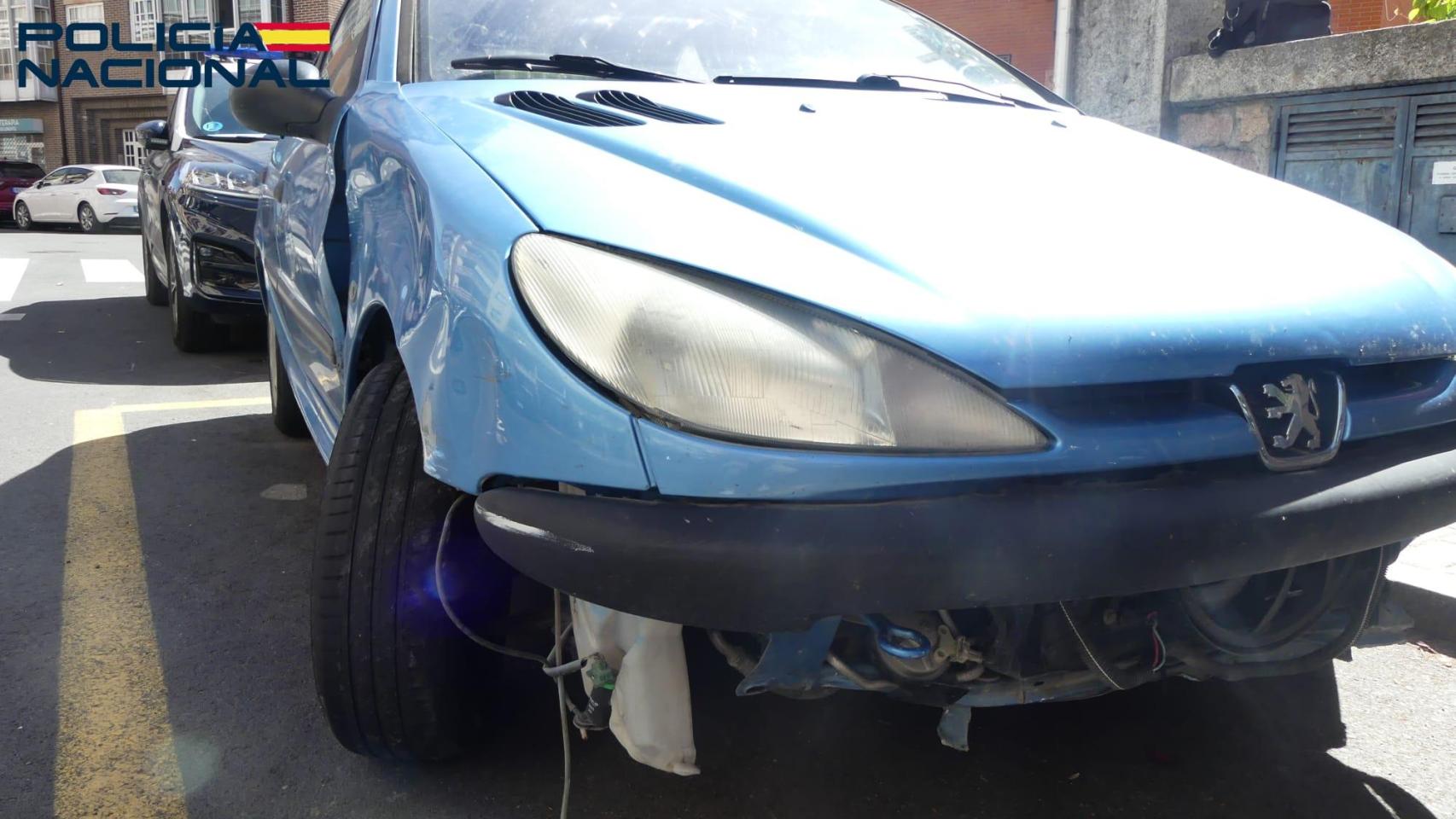 Accidente del coche robado en Ávila