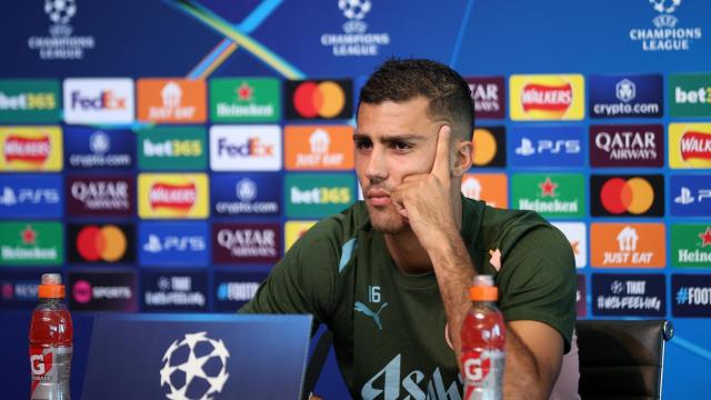 Rodri, durante la rueda de prensa previa al partido de Champions contra el Inter de Milán.