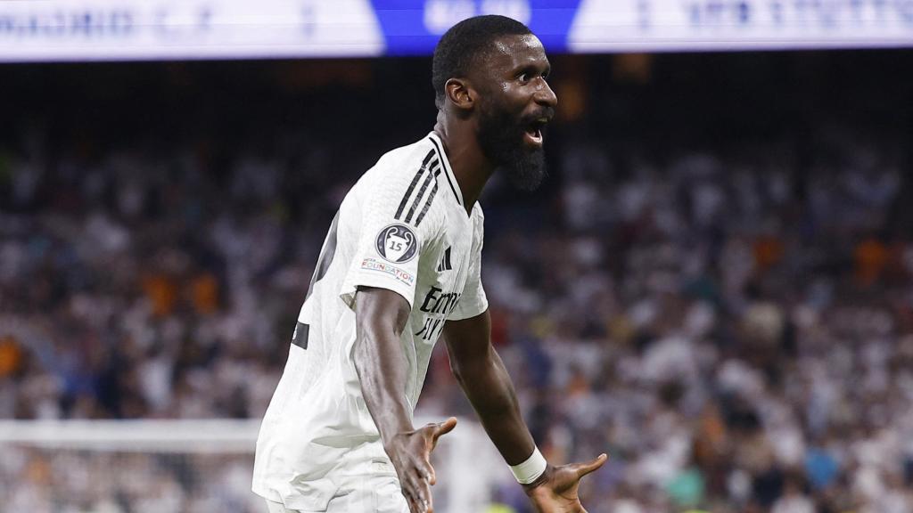 Rüdiger celebra el gol ante el Stuttgart.