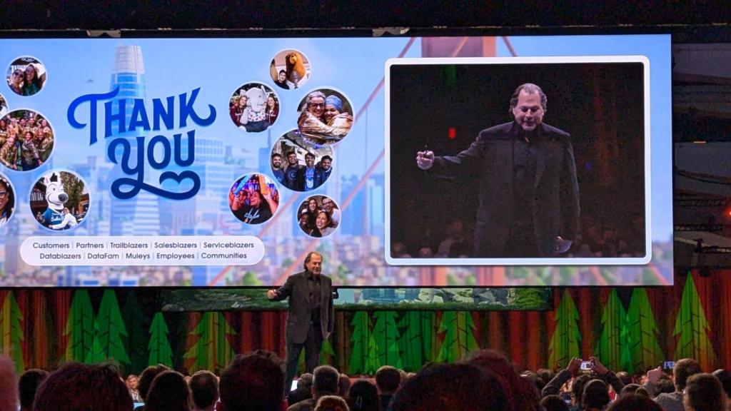 El CEO de Salesforce, Marc Benioff, durante la conferencia principal de Dreamforce 2024 este 17 de septiembre en San Francisco.