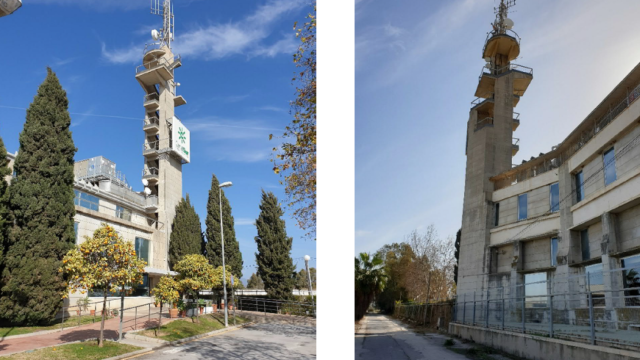 Imagen de la torre de Canal Sur que se va a ver afectada por los trabajos.