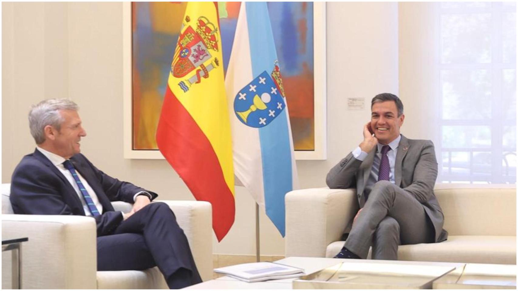 Rueda y Sánchez, durante su primer encuentro en Moncloa