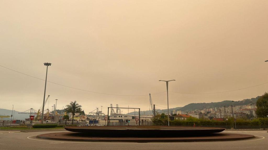 Humo en el centro de Vigo