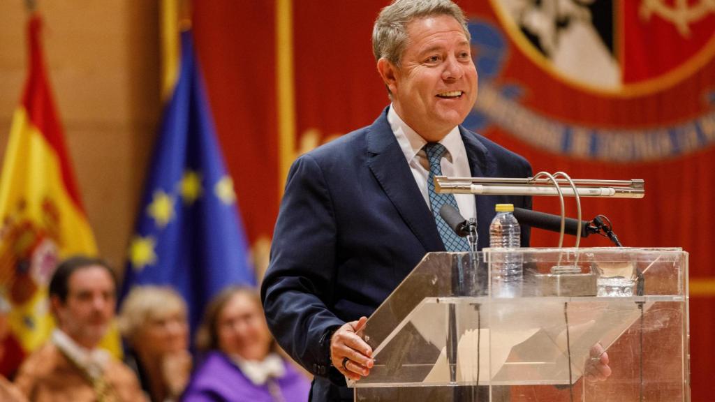 El presidente de Castilla-La Mancha, Emiliano García-Page, durante su intervención.