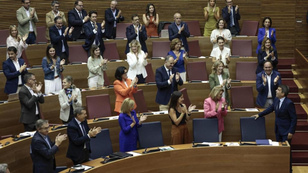 Mazón al finalizar su discurso del debate de Política General este miércoles