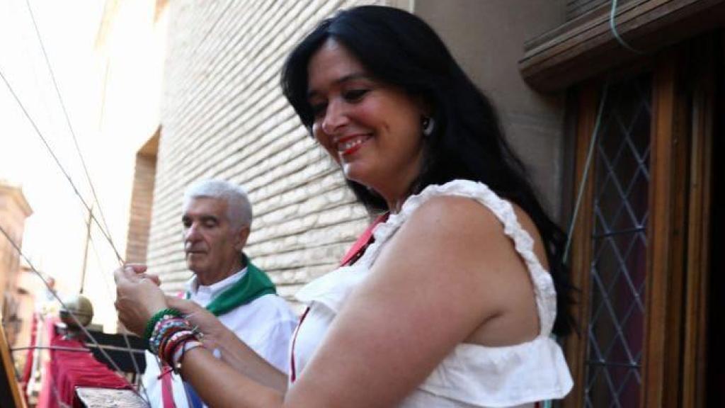 Lorena Orduna, alcaldesa de Huesca, durante las fiestas de San Lorenzo