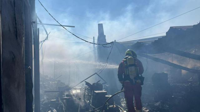 Incendio en una nave de San Miguel del Camino