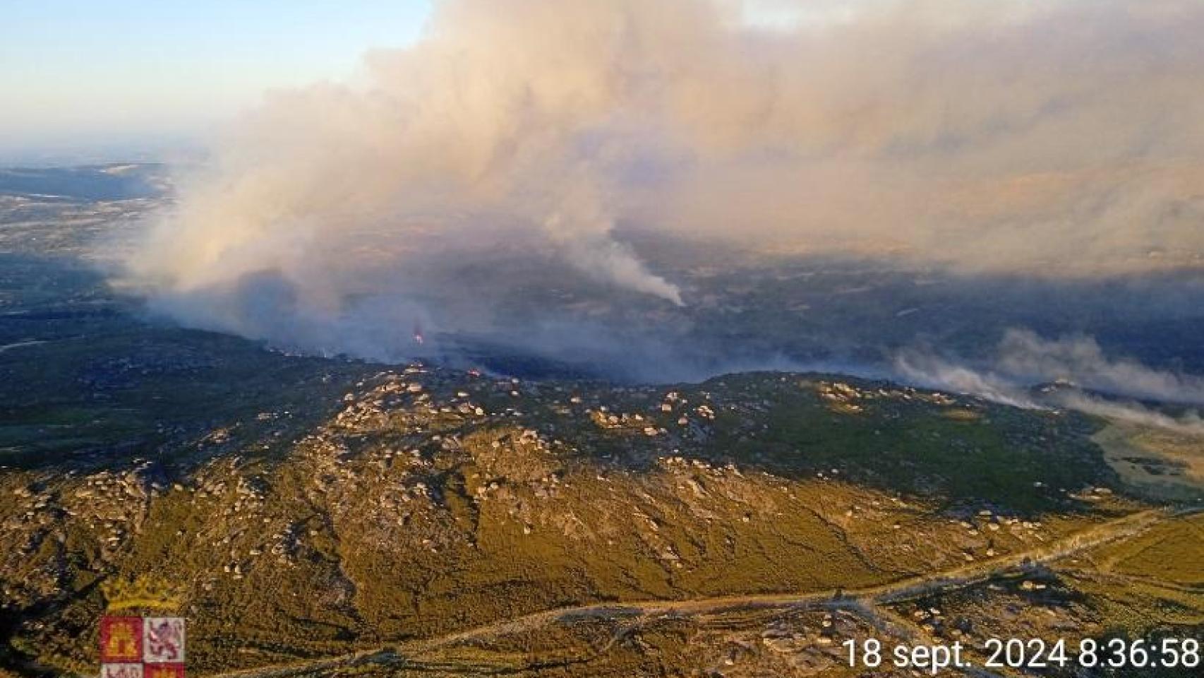 Imagen del incendio de Castromil en Zamora