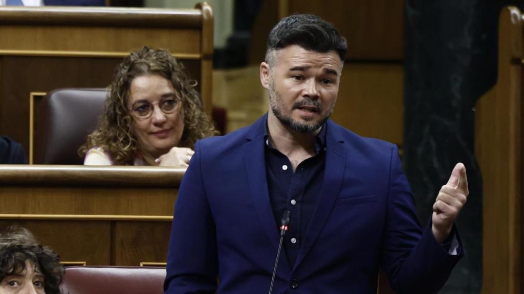 El portavoz de ERC en el Congreso, Gabriel Rufián, este miércoles durante la sesión de control al Gobierno.