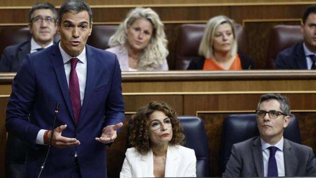 El presidente del Gobierno, Pedro Sánchez, este miércoles durante la sesión de control al Gobierno.