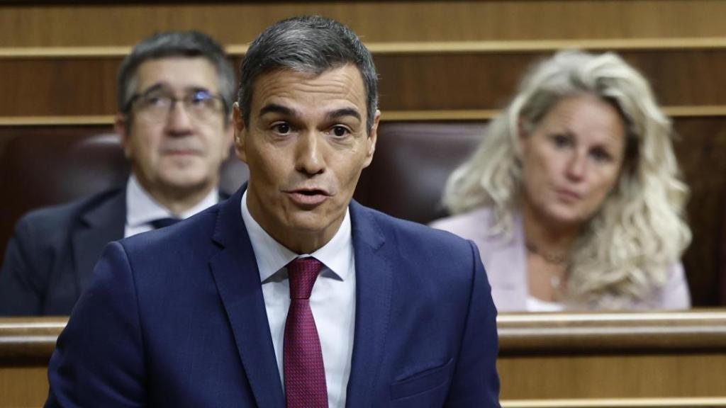 El presidente del Gobierno, Pedro Sánchez, este miércoles durante la sesión de control al Gobierno.