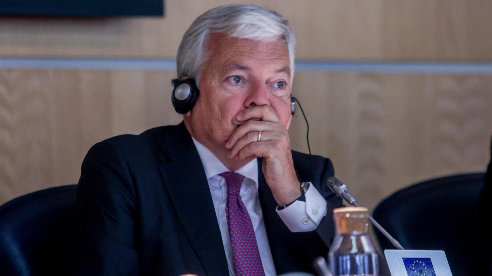 Didier Reynders, este miércoles durante un encuentro con los medios de comunicación en Madrid./