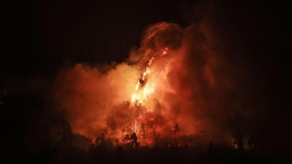 Vista del incendio en Agueda, Portugal, este miércoles.