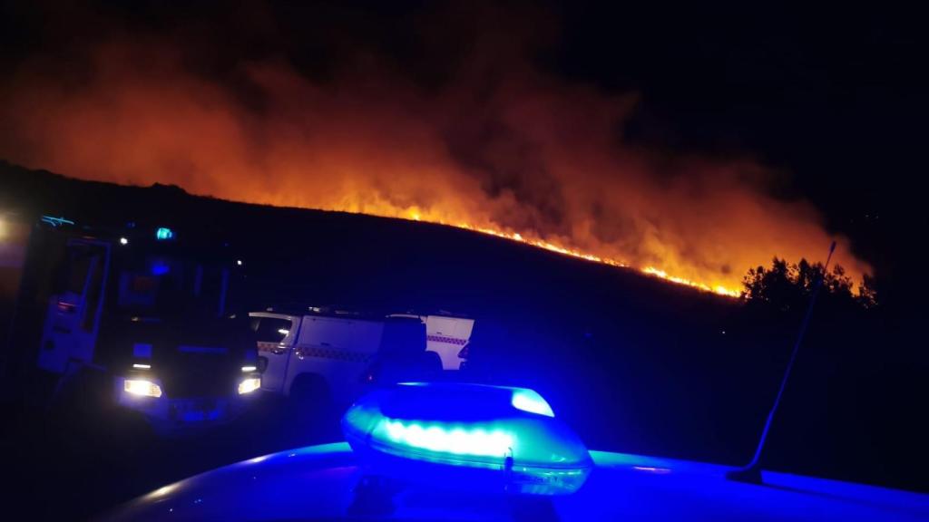 Incendio forestal en Palas de Rei