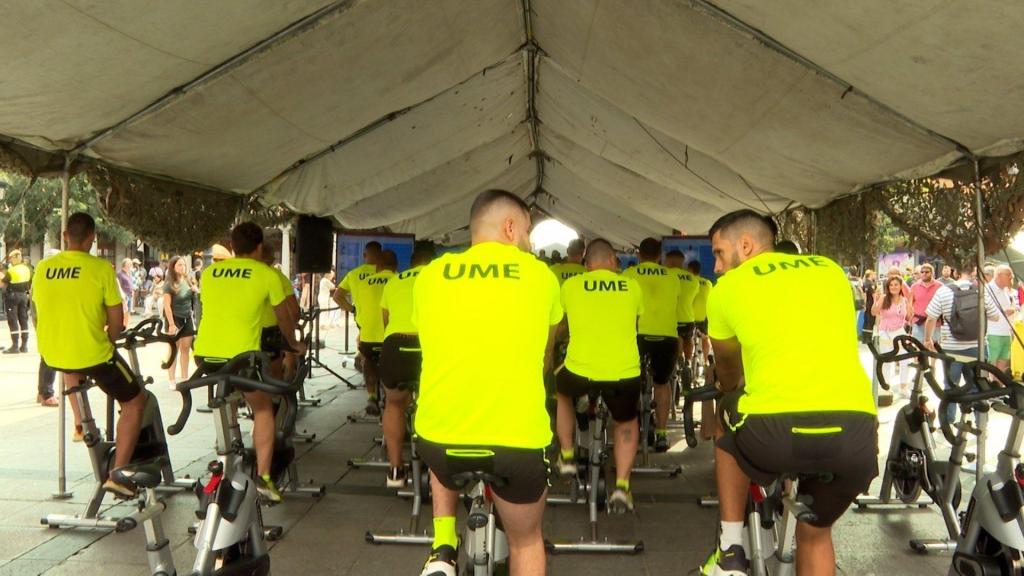 Maratón de bicis estáticas en Toledo. Foto: Europa Press.