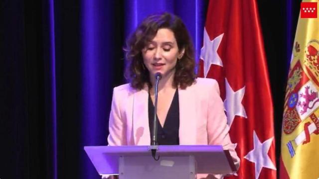 La presidenta Ayuso durante su discurso en el acto de apertura del curso académico 2024/25 de las universidades madrileñas.