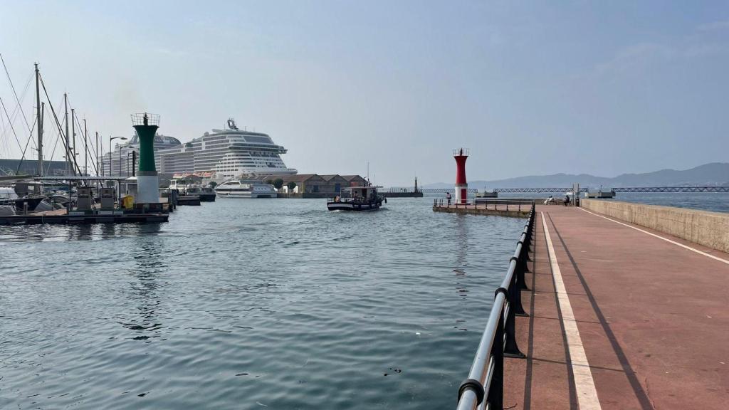 Imagen de la pleamar en el Puerto de Vigo.