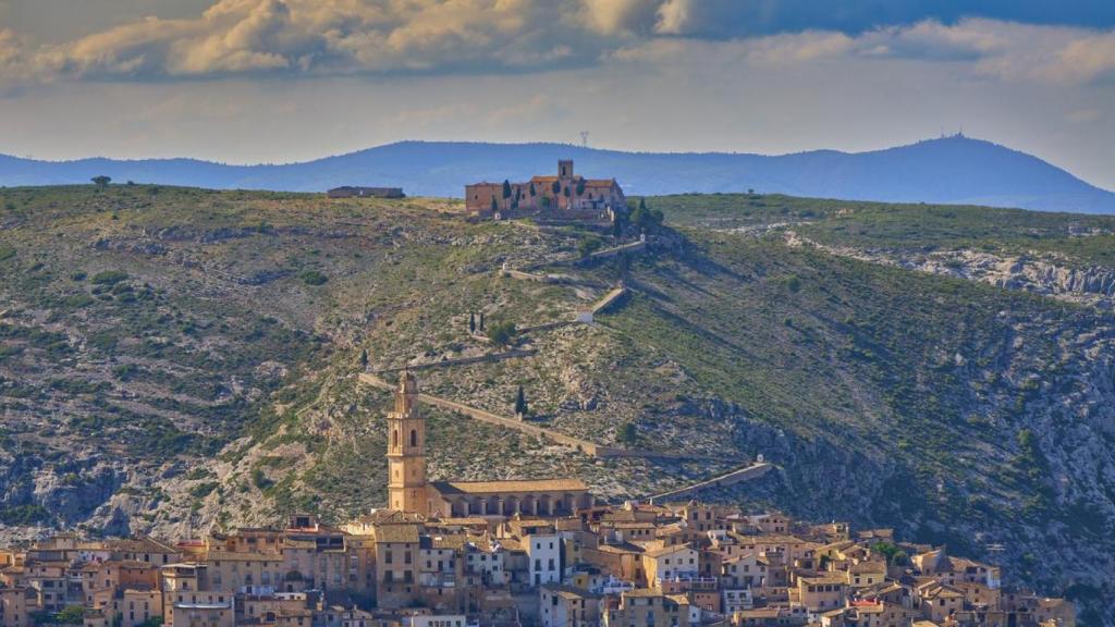 Fotografía aérea de Bocairent, Valencia.