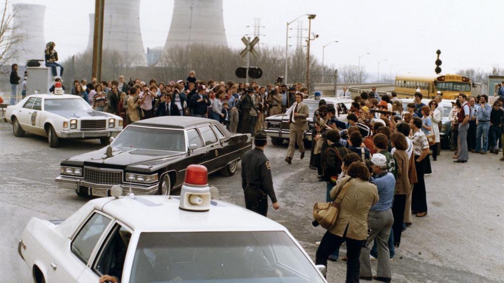 Presidente Jimmy Carter abandonando la Three Mile Island el 1 de abril del 1979.