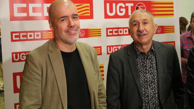 Unai Sordo y Pepe Álvarez han estado este viernes en una asamblea informativa en Zaragoza