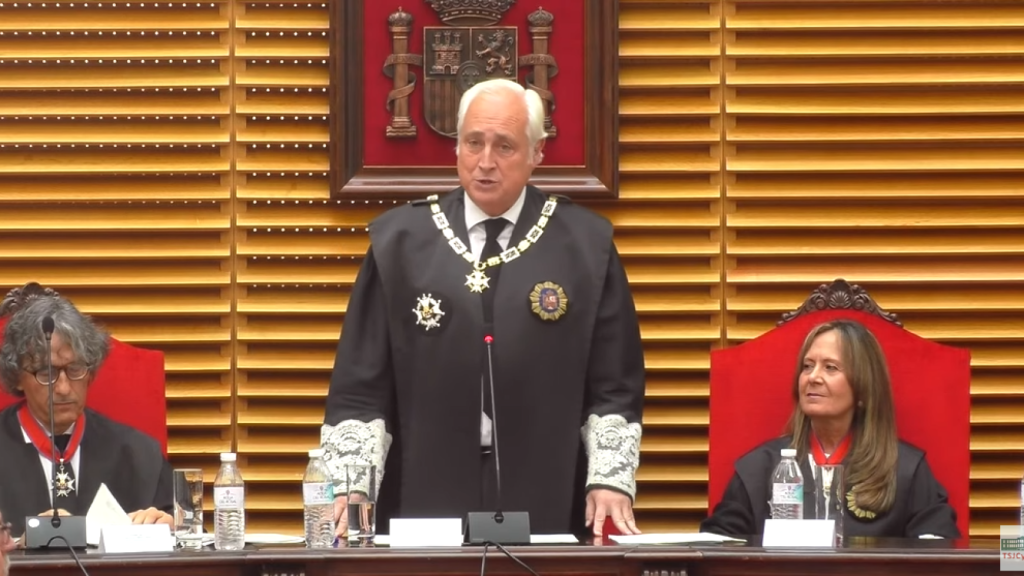 El presidente del Tribunal Superior de Justicia de Castilla y León, José Luis Concepción, durante la apertura del Año Judicial, este viernes