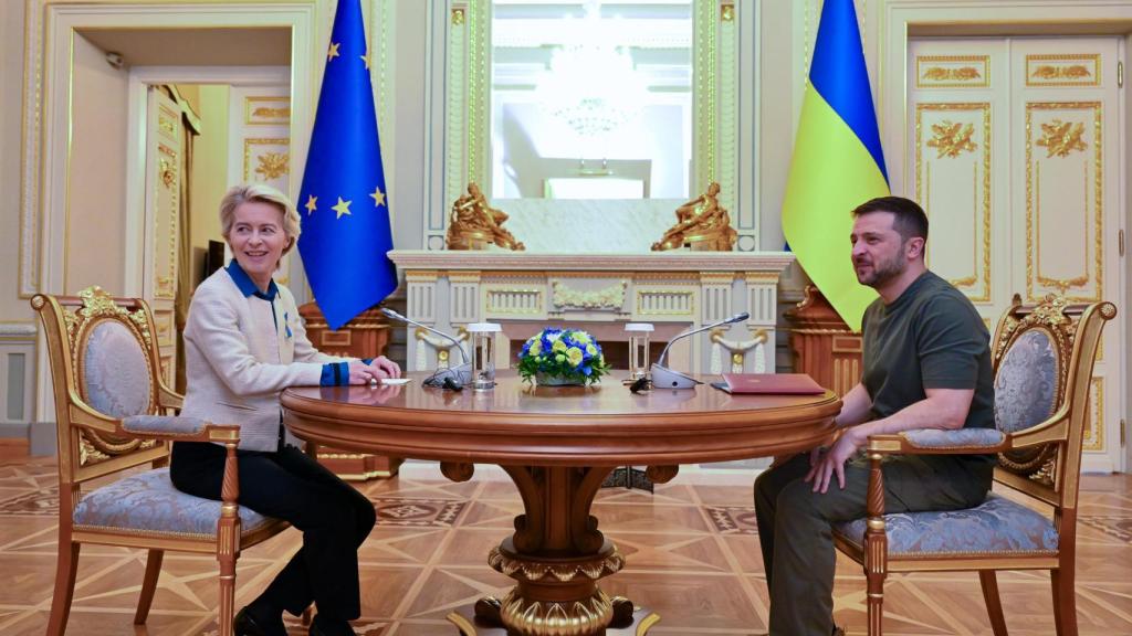 Ursula von der Leyen y Volodímir Zelenski, durante su reunión de este viernes en Kiev