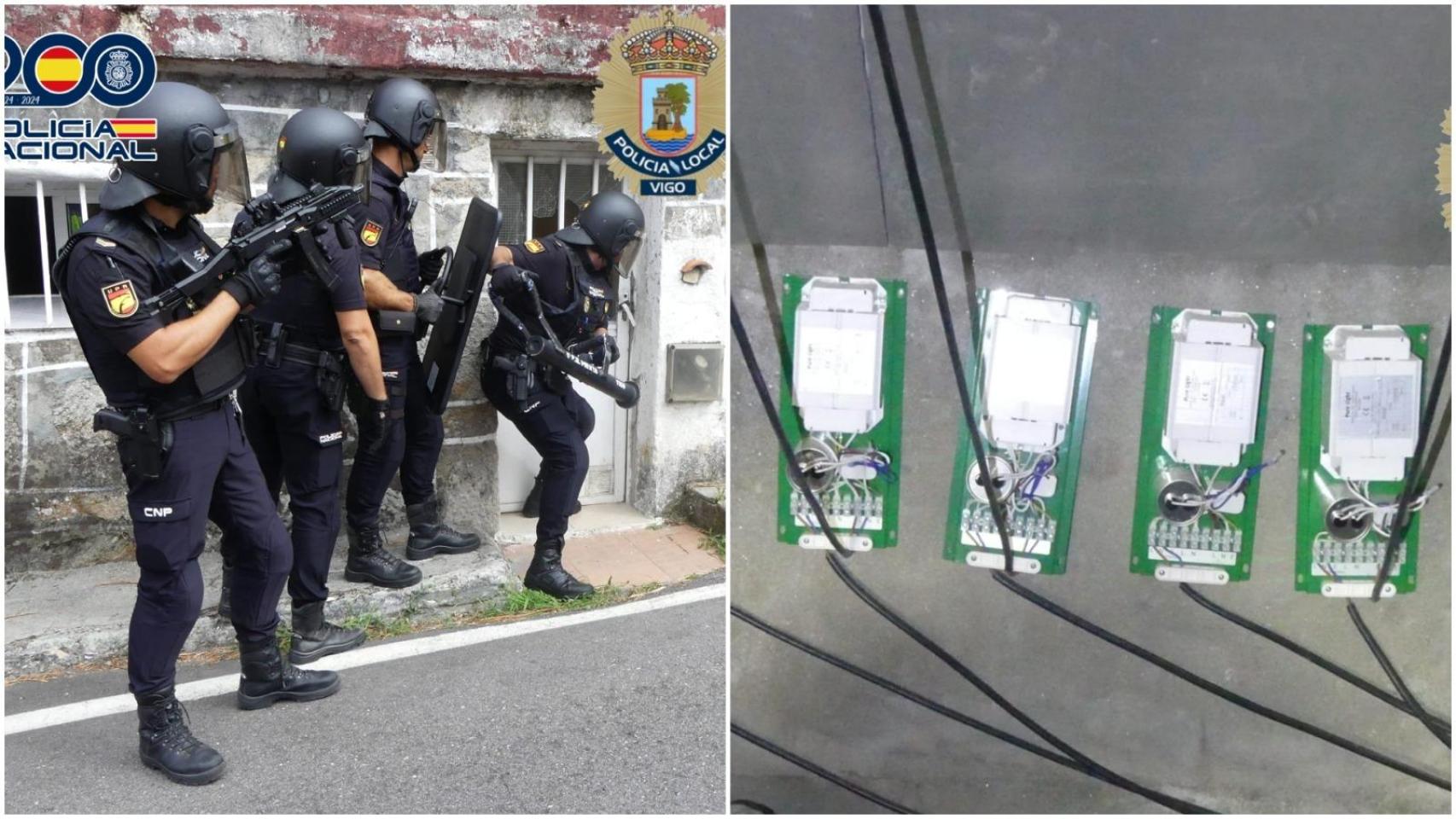 Detienen a un hombre en Vigo por tráfico de drogas y fraude eléctrico en una plantación de marihuana