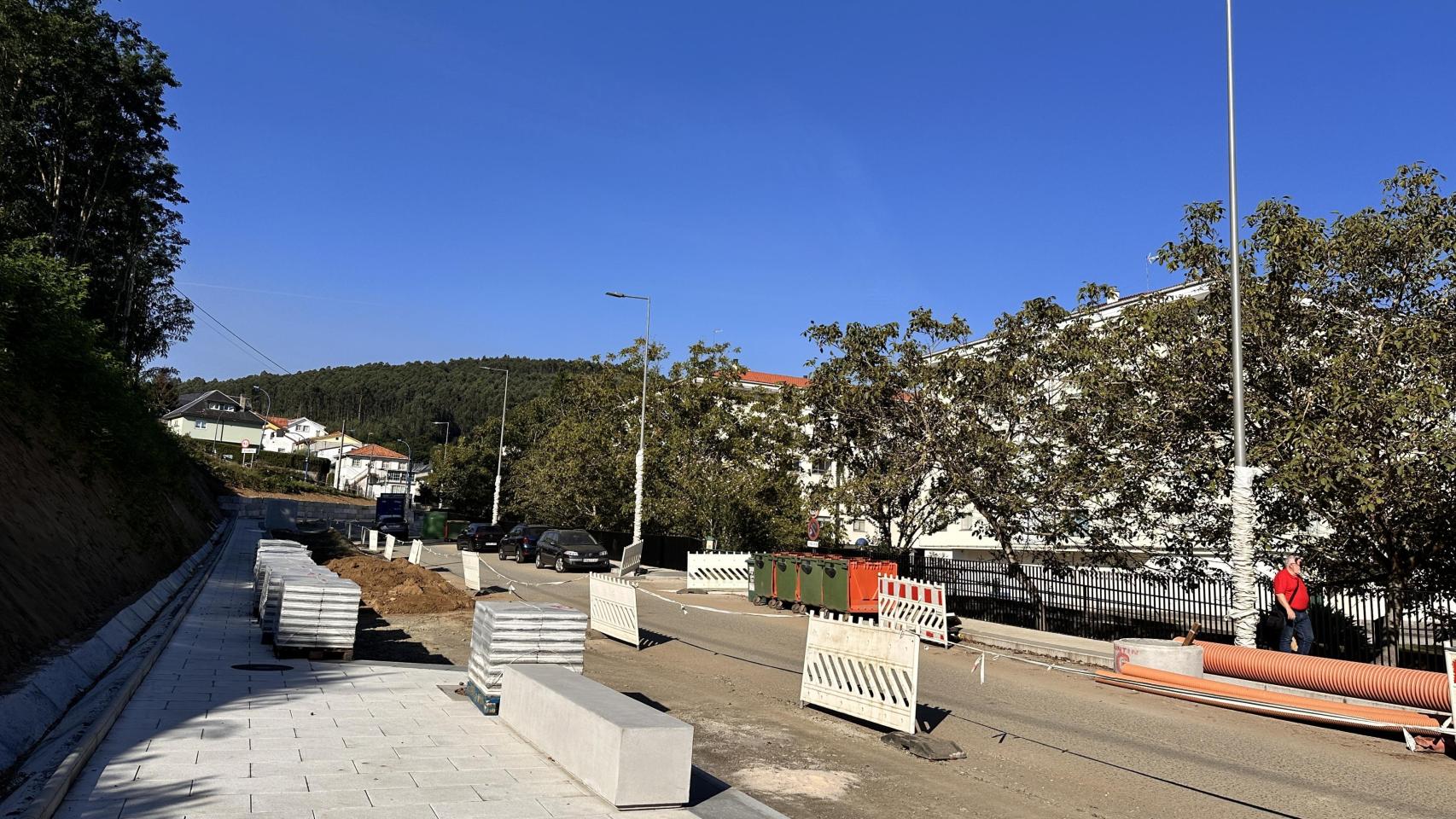 Obras de renovación de Fonte da Balsa, en Culleredo (A Coruña)