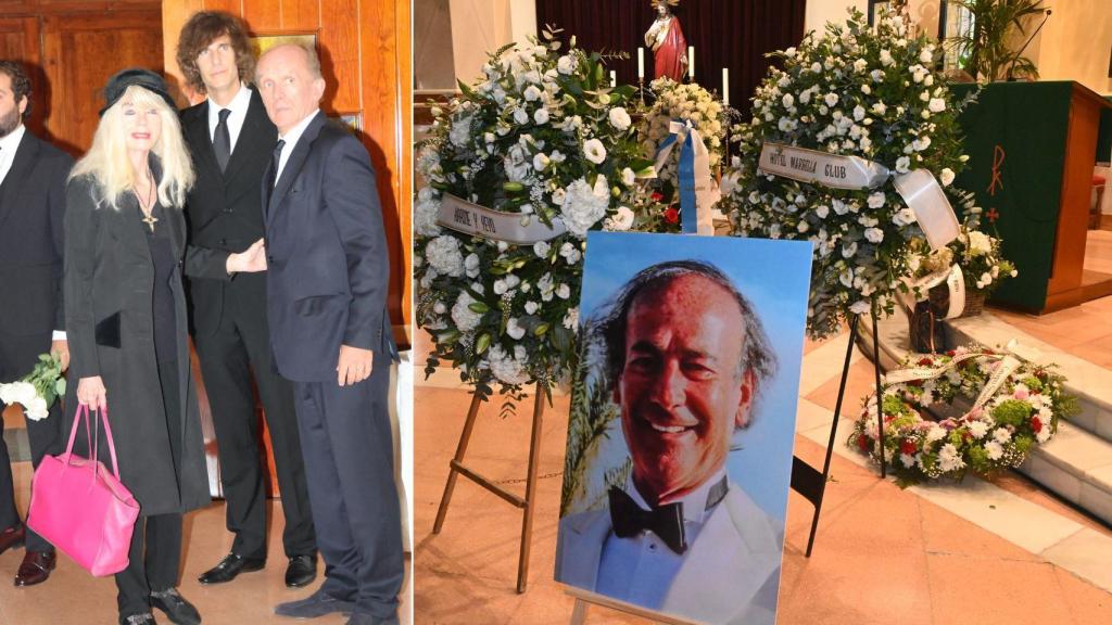 La llegada de Gunilla y una gran fotografía de Luis Ortiz, rodeada de centros de flores.